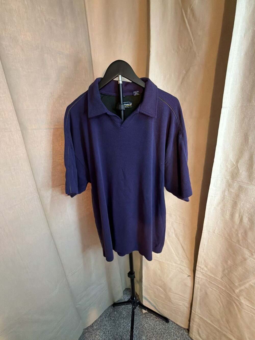 Point Zero Manufacturing Men's Purple Waffle Knit Polo Shirt, Size XL